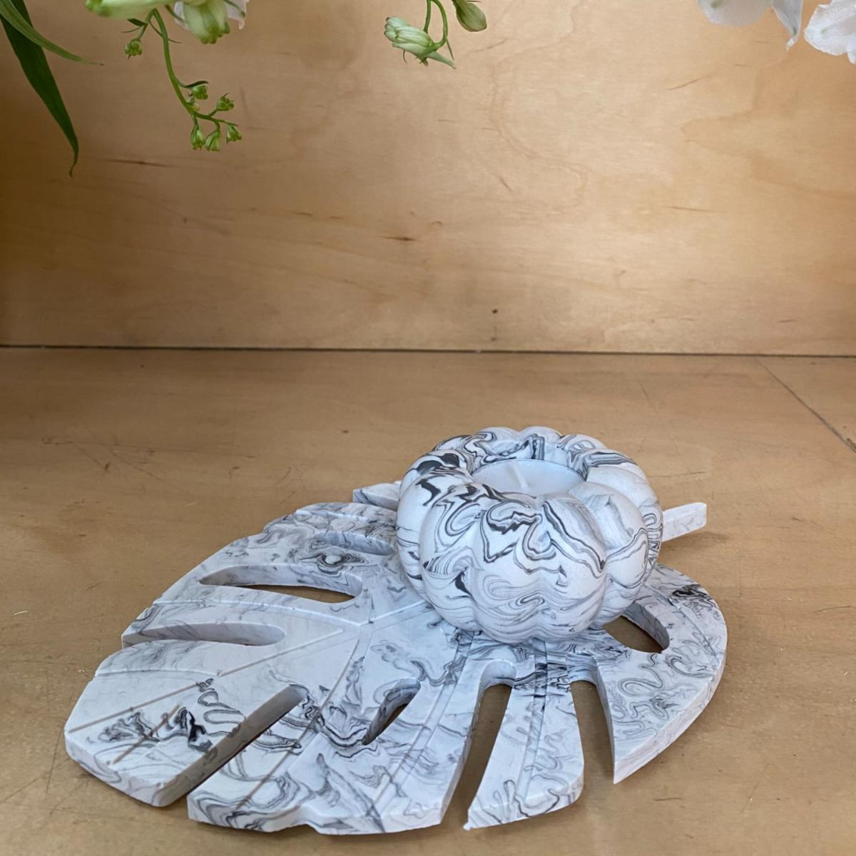White Monstera Leaf Marbled Tray By Shax – image 7