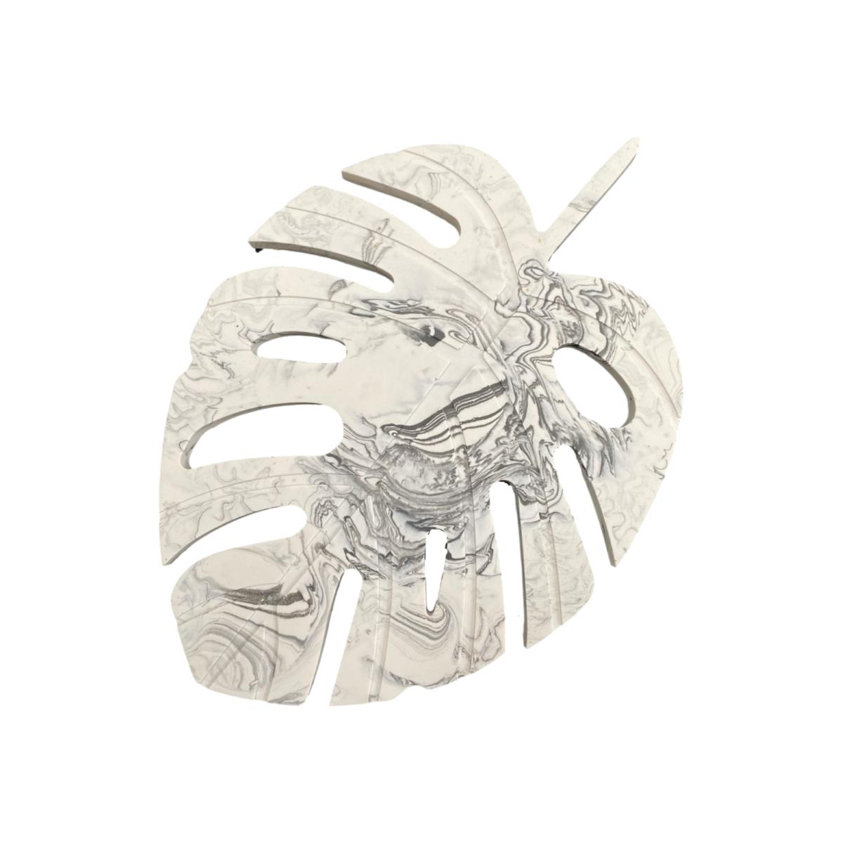 White Monstera Leaf Marbled Tray By Shax – image 1