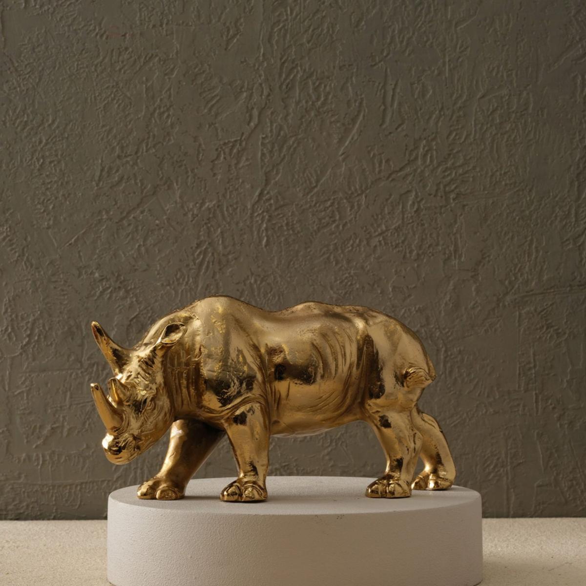Gold Brass Rhino Decor – Luxurious And Bold Statement Piece | Anatoliacraft – image 2