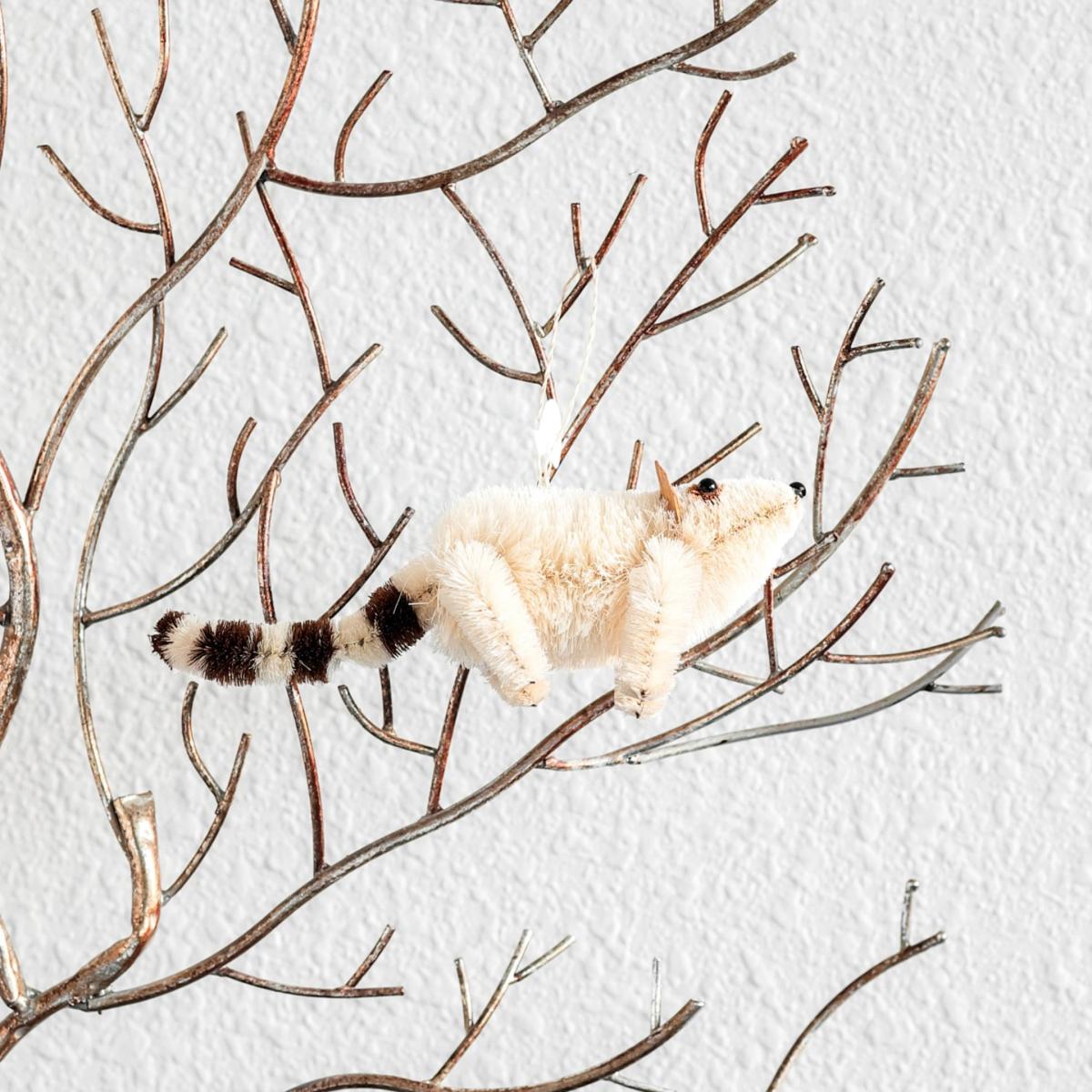 Neutrals Set Of Three Raccoon Ornament, Black Likhâ – image 2