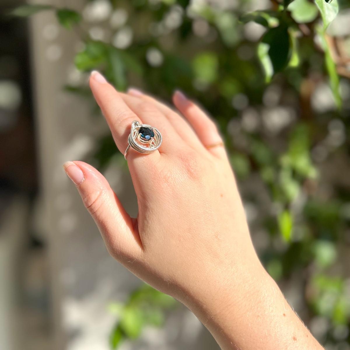 Women's Sculpture Ring - Sterling Silver, London Blue Topaz | Gillian Trask – image 3