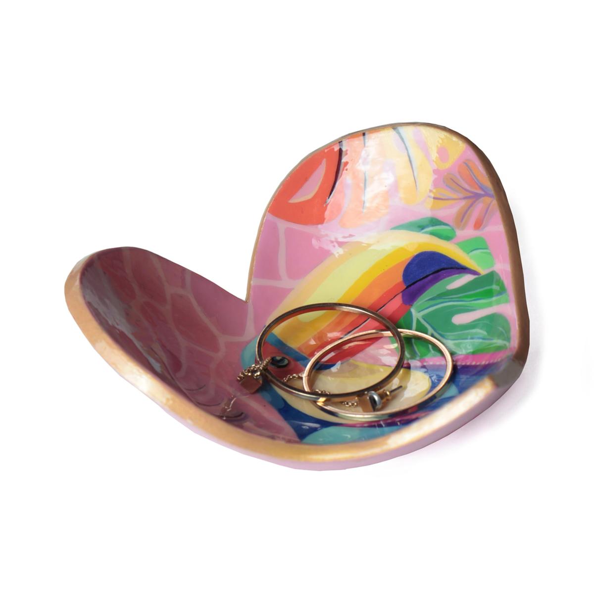 Pink / Purple / Blue Bird Modelling Clay Handcrafted Jewelry Tray - Pink | One Size | 2Kstyle – image 6