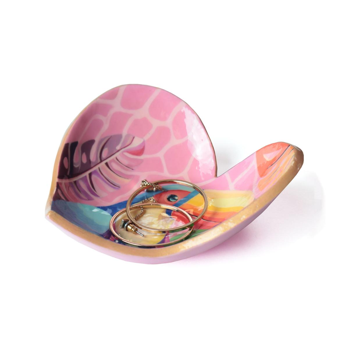 Pink / Purple / Blue Bird Modelling Clay Handcrafted Jewelry Tray - Pink | One Size | 2Kstyle – image 8