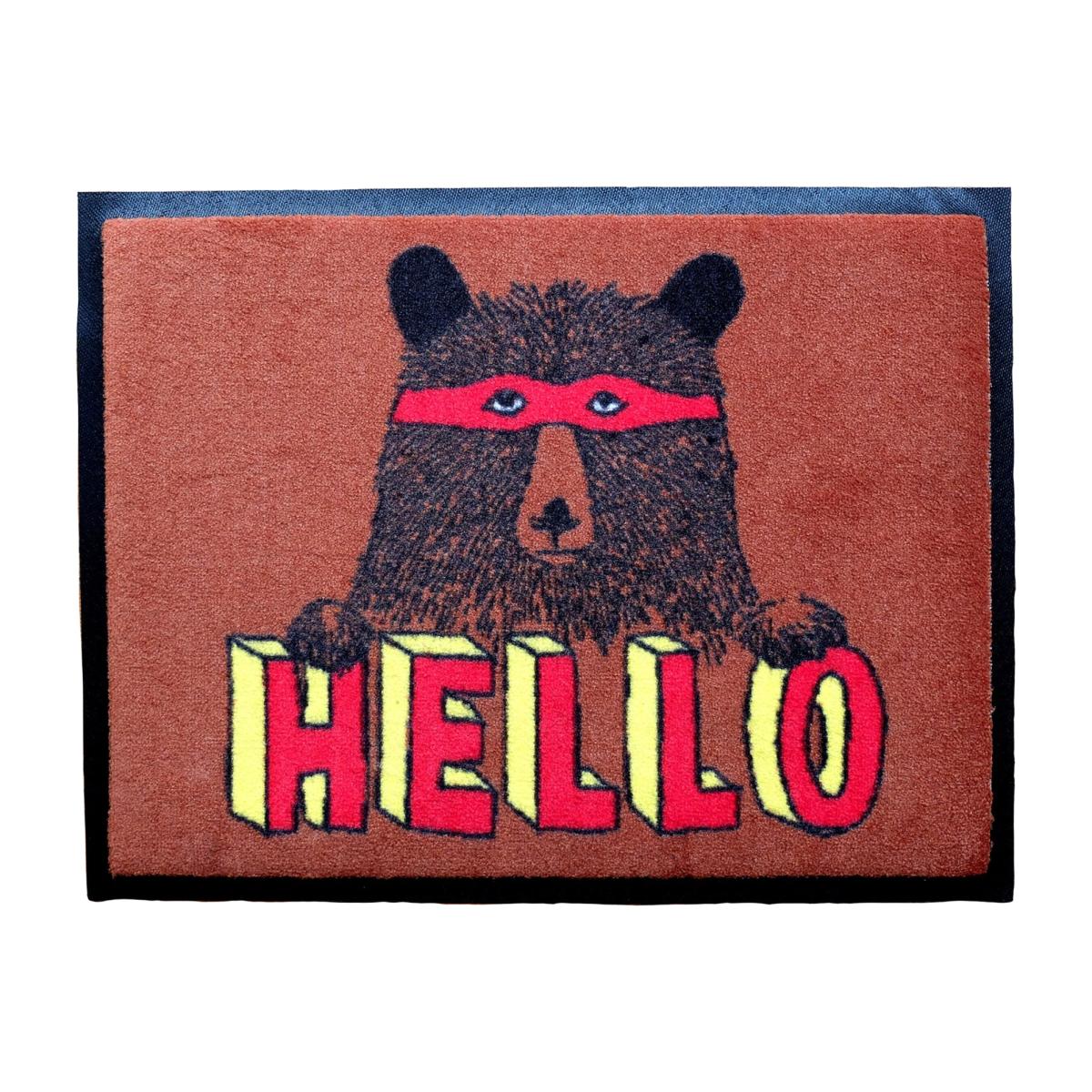 Hello Bear Welcome Door Mat One Size Jimbob Art – image 1