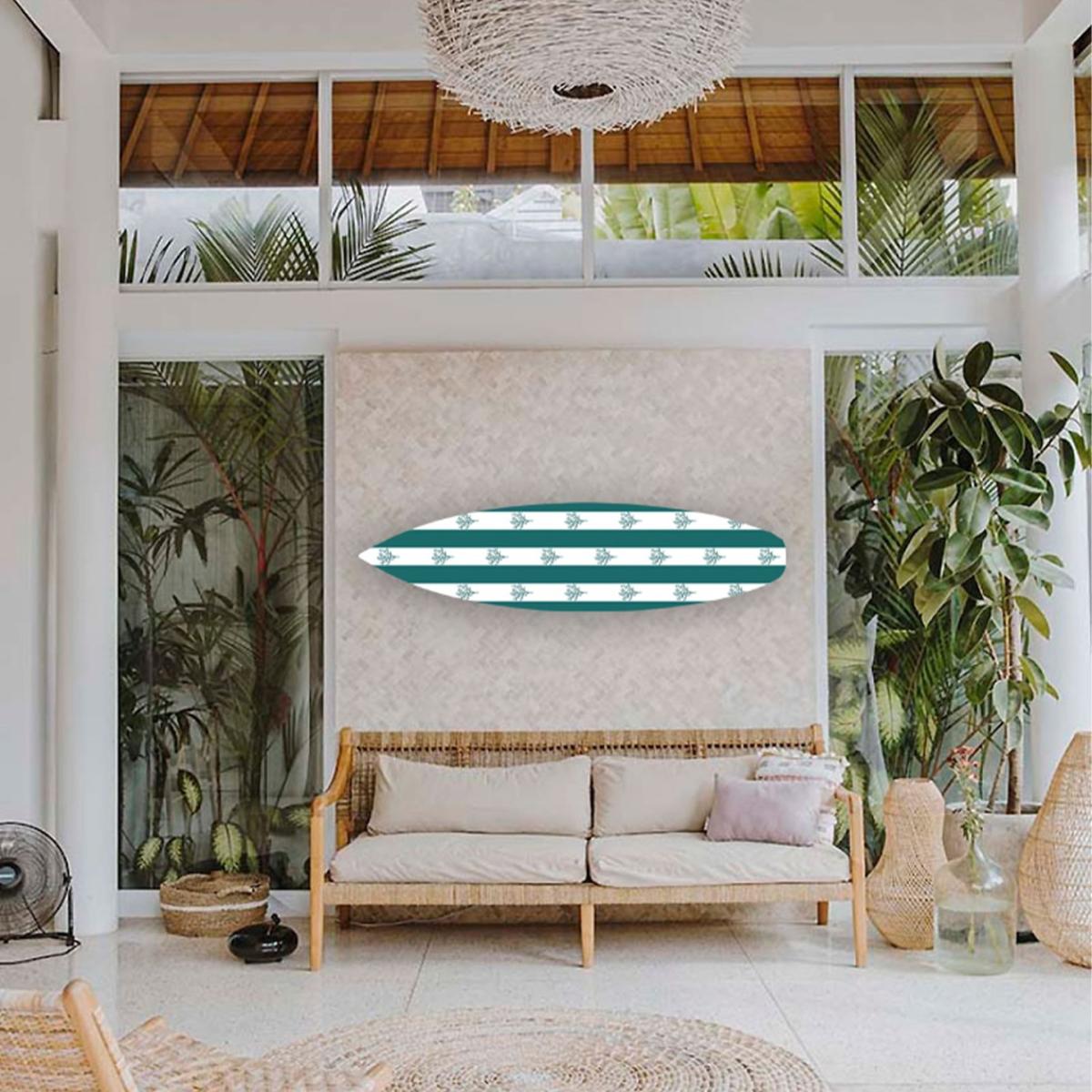 Blue Surfboard Wall Decor Navy Coral Aquarium Stripes Catchii – image 2