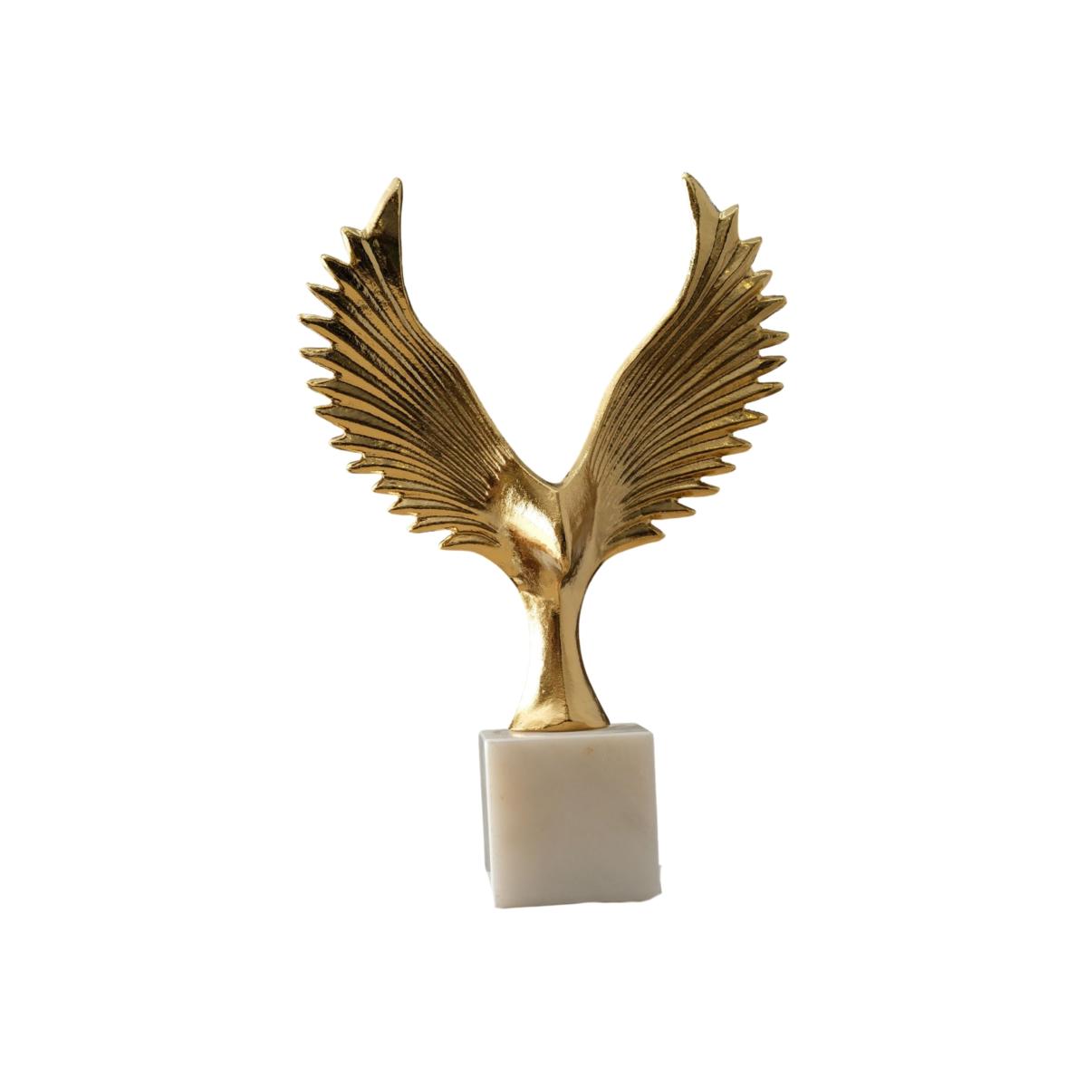 Gold Winged Bird Decorative Sculpture With Marble Base | Anatoliacraft – image 1