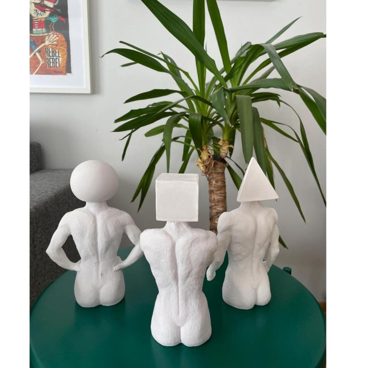 White Geometric Minds Sculpture - Multicolour | Artchi – image 2