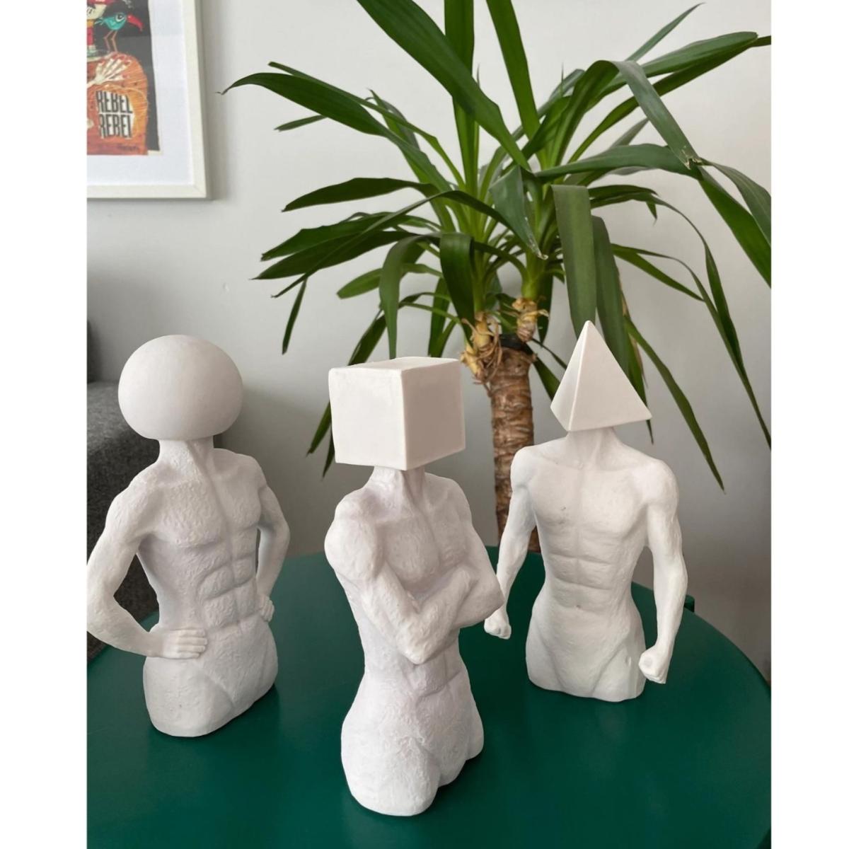 White Geometric Minds Sculpture - Multicolour | Artchi – image 3
