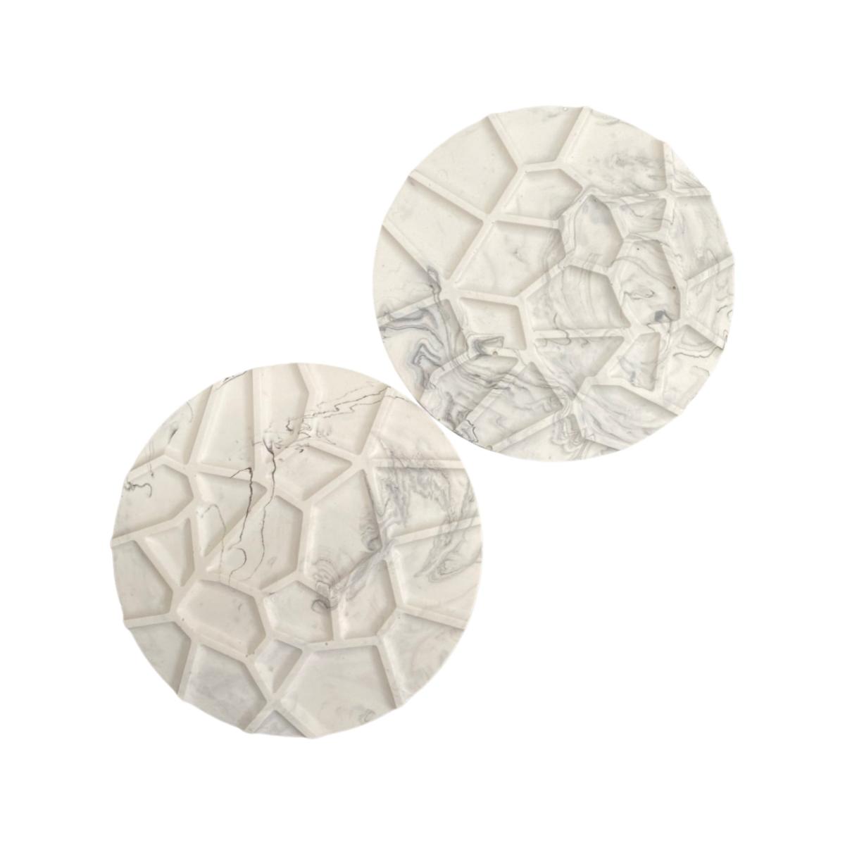 Webbed Coasters - White Marbled By Shax – image 3