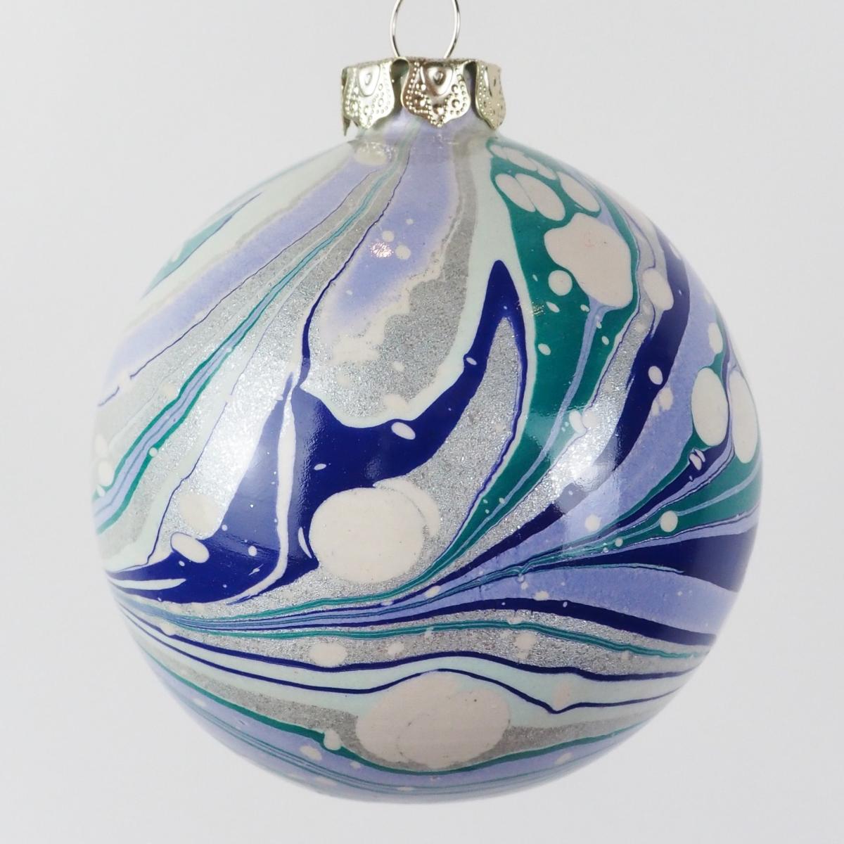 Blue / Silver Large Glacier Marbled Bauble Wildmore – image 2