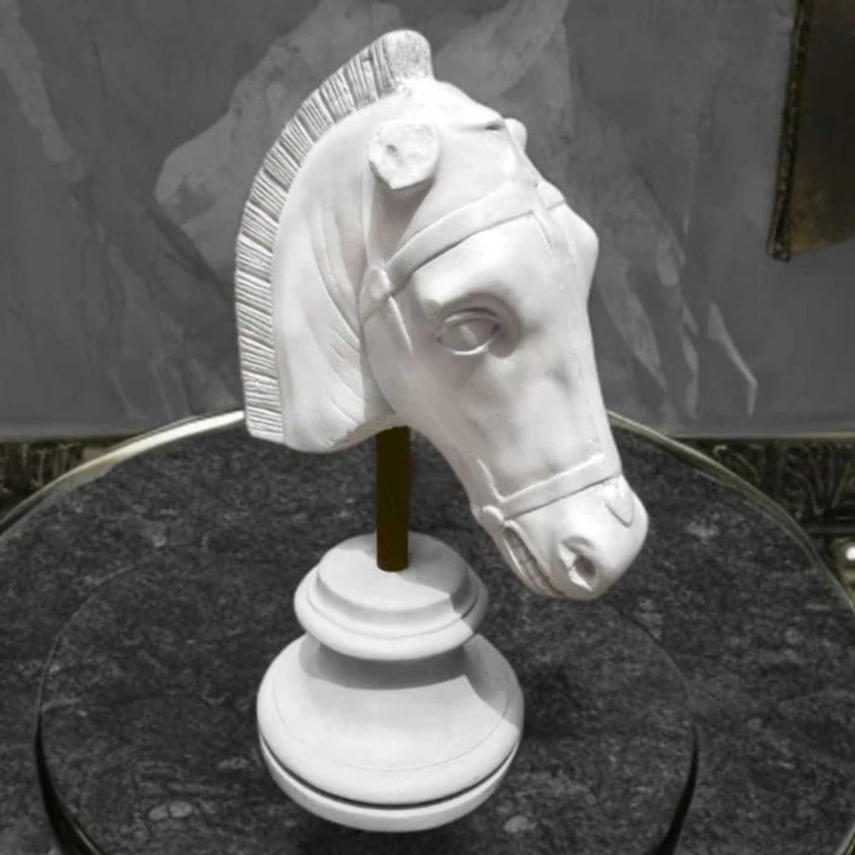 White Timeless Equestrian Elegance Sculpture | Artchi – image 2