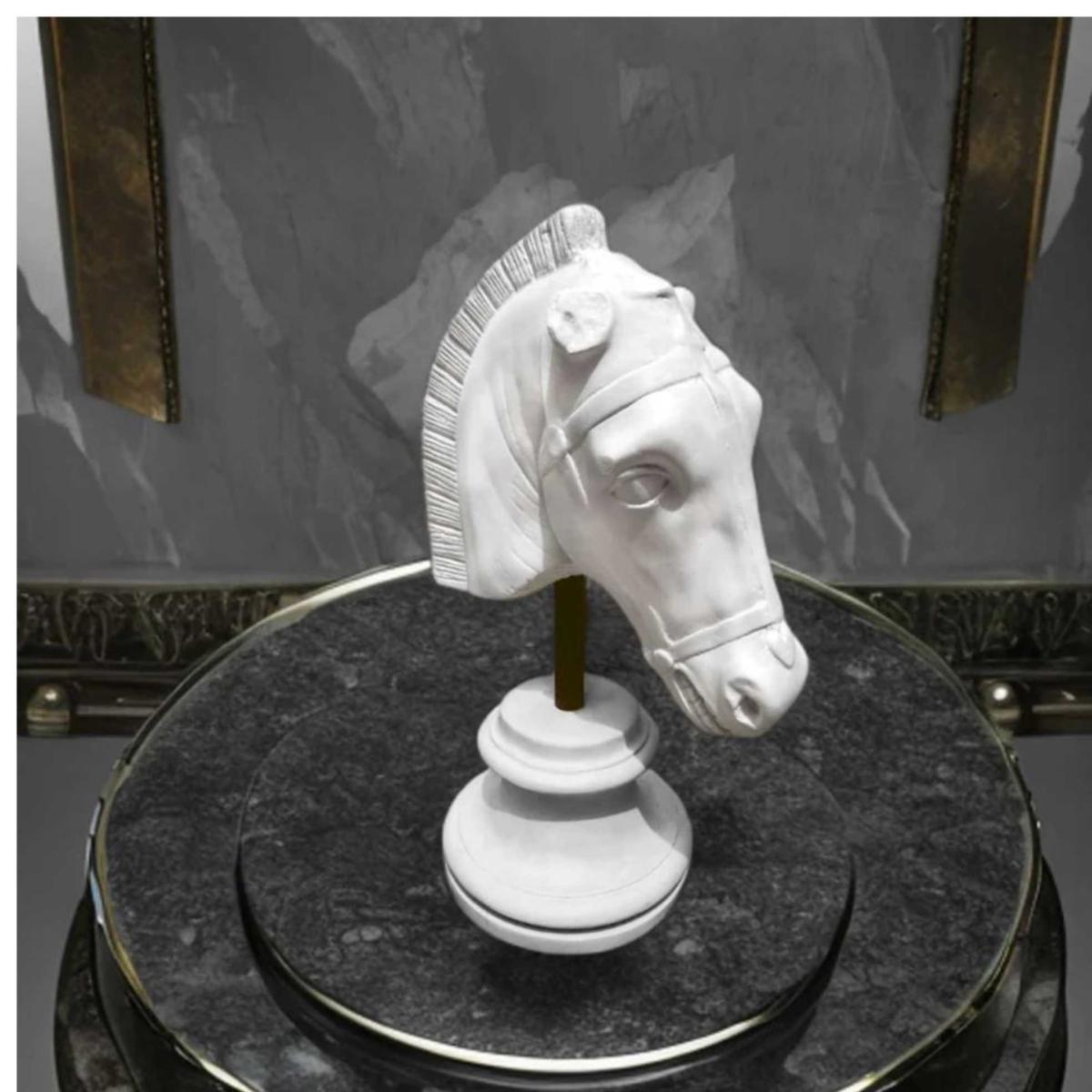 White Timeless Equestrian Elegance Sculpture | Artchi – image 3