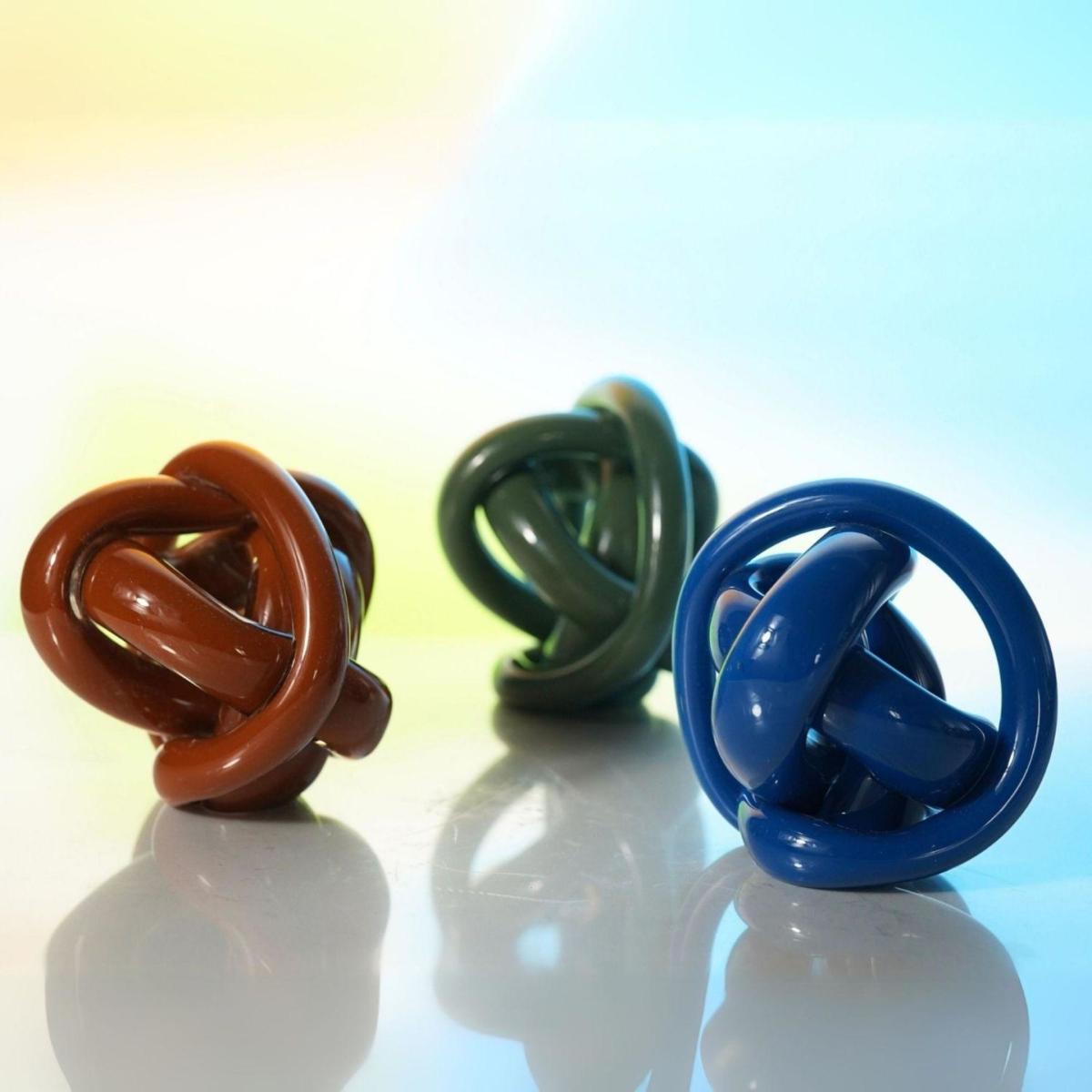 Hand Blown Glass Brown Knot Decorative Object, Handmade Unique Hand-Blown Figurines & Ornaments | One Size | Modeditions – image 3
