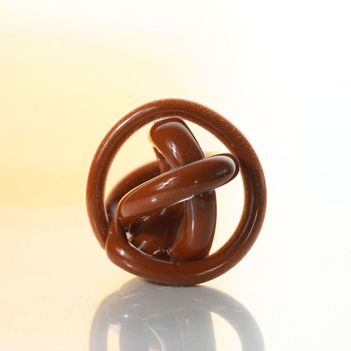 Hand Blown Glass Brown Knot Decorative Object, Handmade Unique Hand-Blown Figurines & Ornaments | One Size | Modeditions – image 5