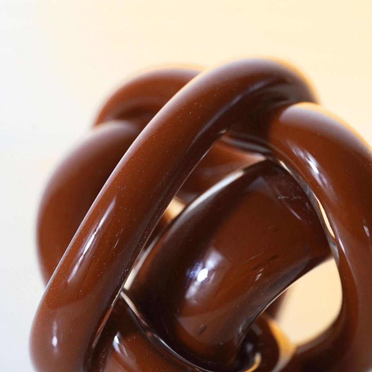 Hand Blown Glass Brown Knot Decorative Object, Handmade Unique Hand-Blown Figurines & Ornaments | One Size | Modeditions – image 6
