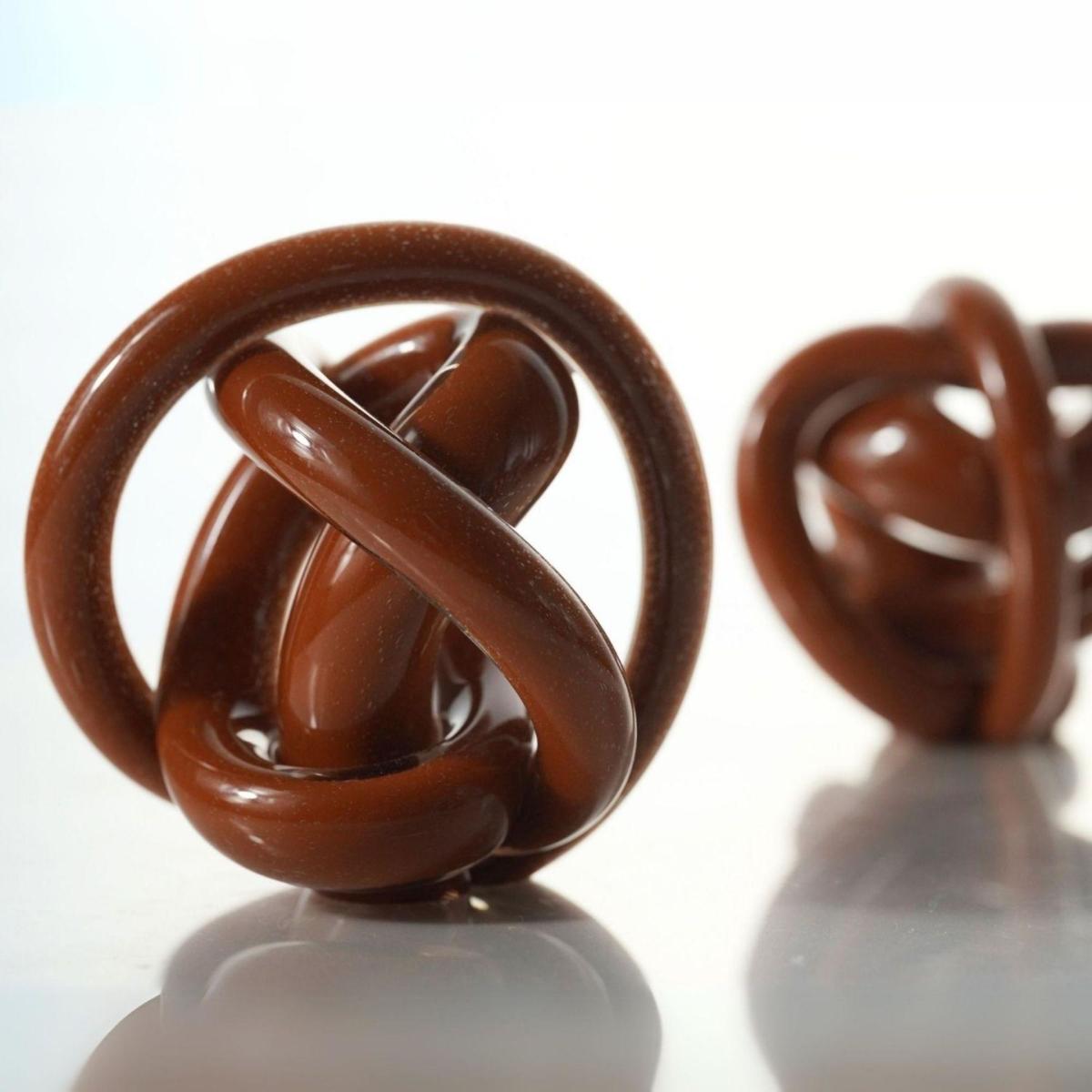 Hand Blown Glass Brown Knot Decorative Object, Handmade Unique Hand-Blown Figurines & Ornaments | One Size | Modeditions – image 8