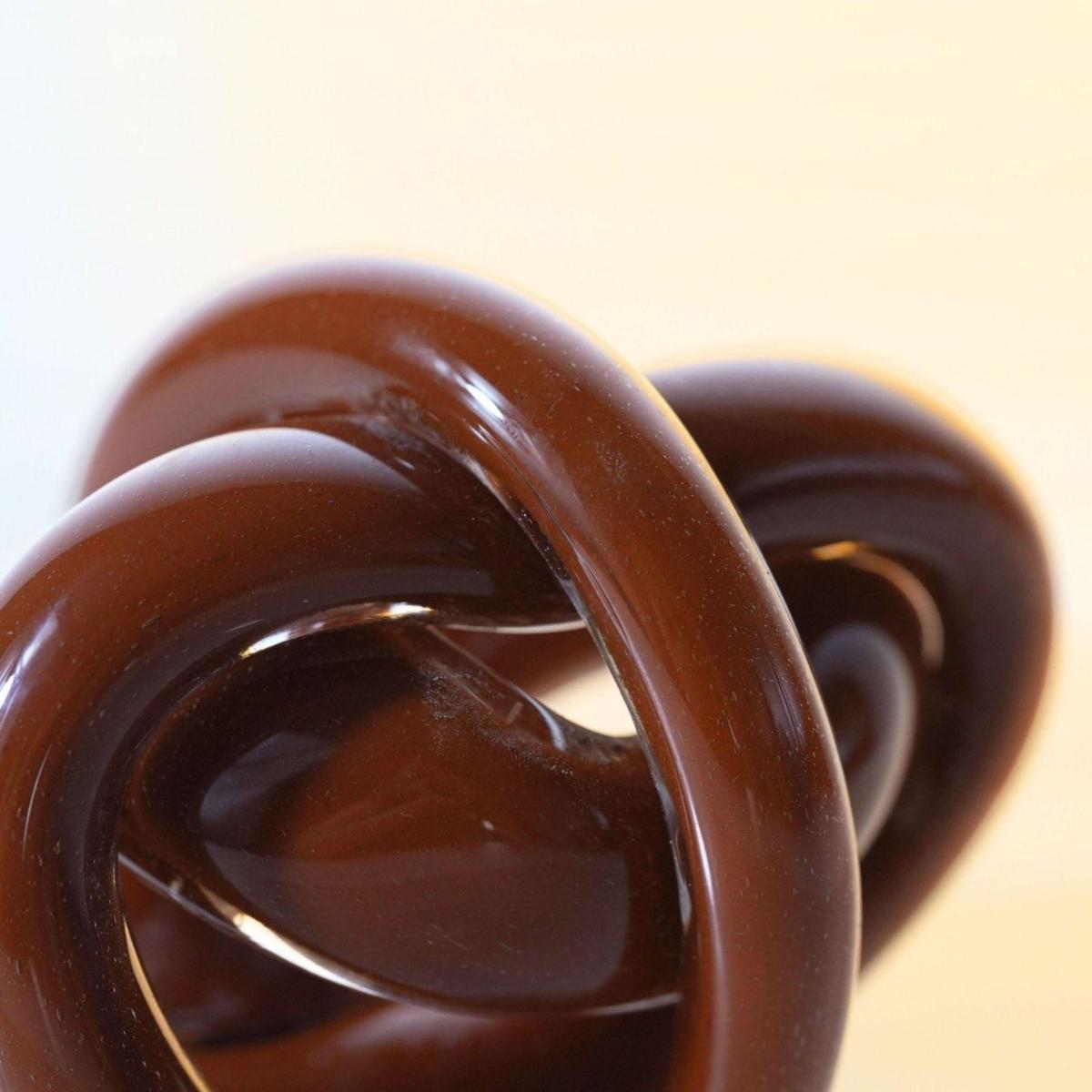 Hand Blown Glass Brown Knot Decorative Object, Handmade Unique Hand-Blown Figurines & Ornaments | One Size | Modeditions – image 9