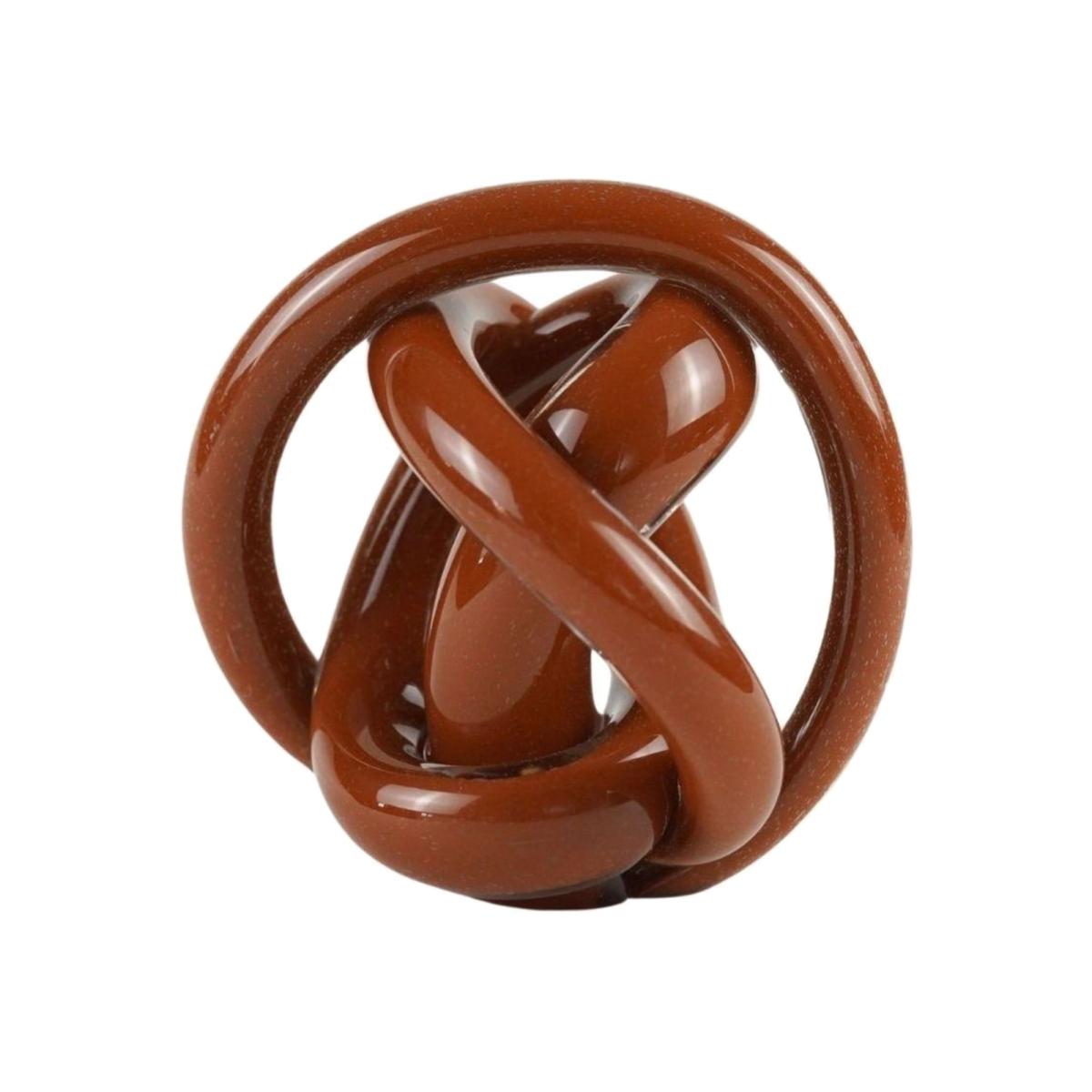 Hand Blown Glass Brown Knot Decorative Object, Handmade Unique Hand-Blown Figurines & Ornaments | One Size | Modeditions – image 1
