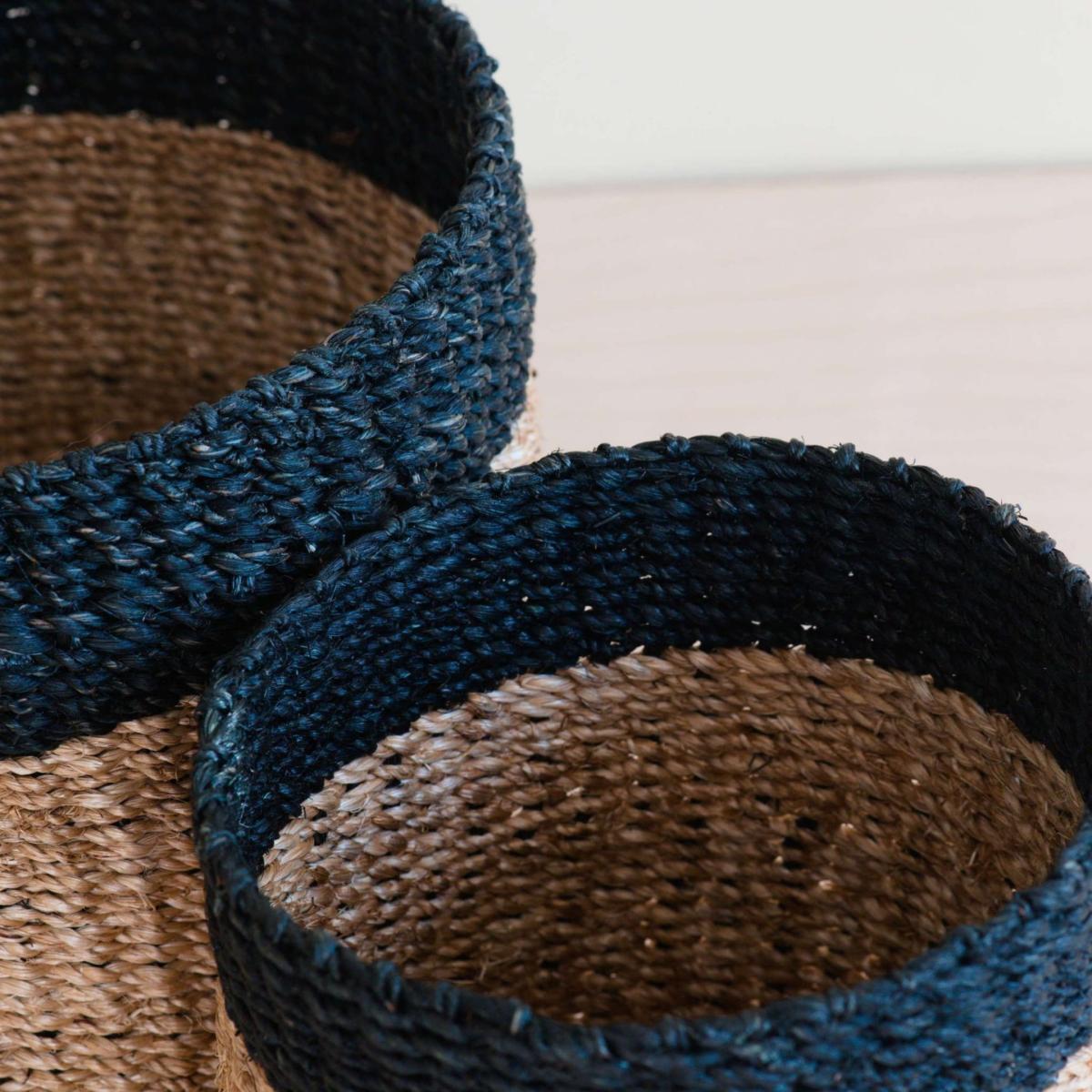 Natural + Black Tabletop Catch-All Set Of Two - Tabletop Bins Likhâ – image 4