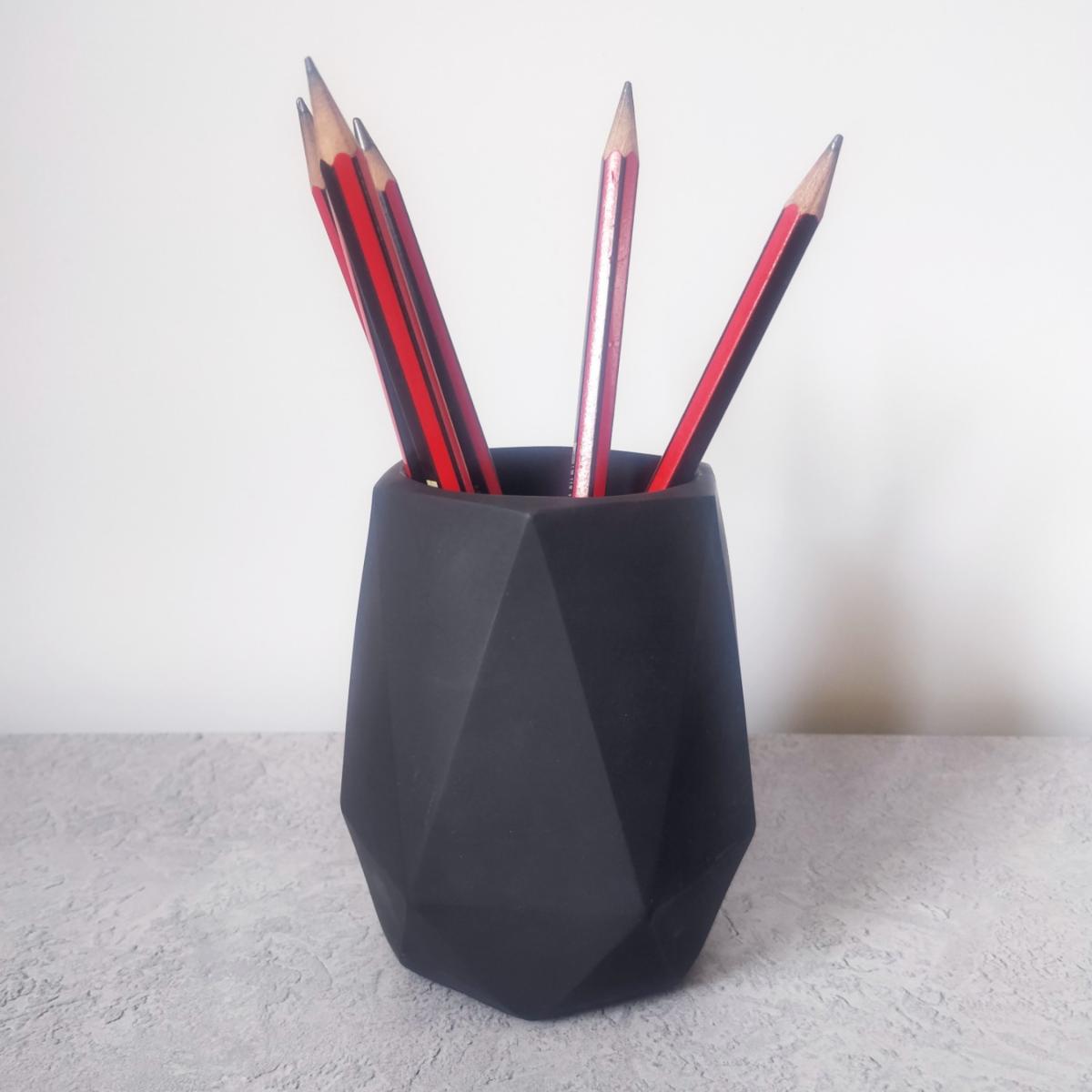 Two Geometric Pen Holders - Onyx Black One Size Ruby Melo – image 3