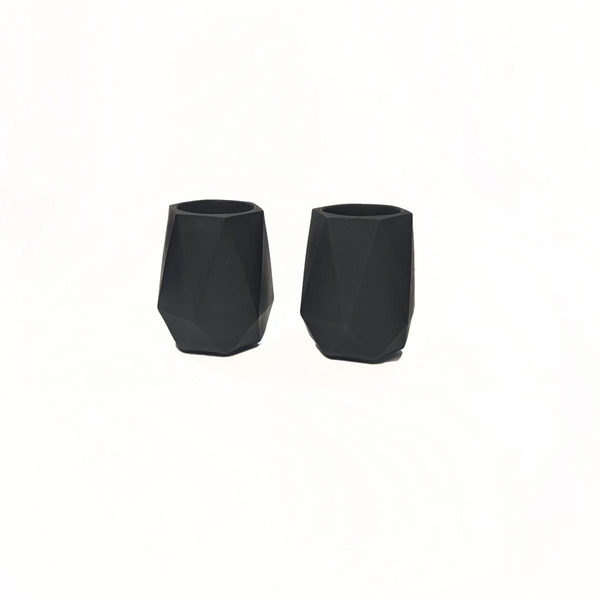 Two Geometric Pen Holders - Onyx Black One Size Ruby Melo – image 4