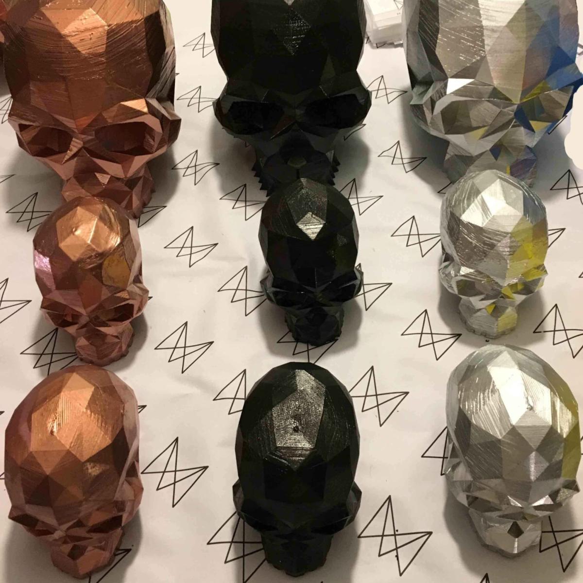 Skull Sculpture - Geometric Design - Yorick Metallic Black | Marokka Design – image 4