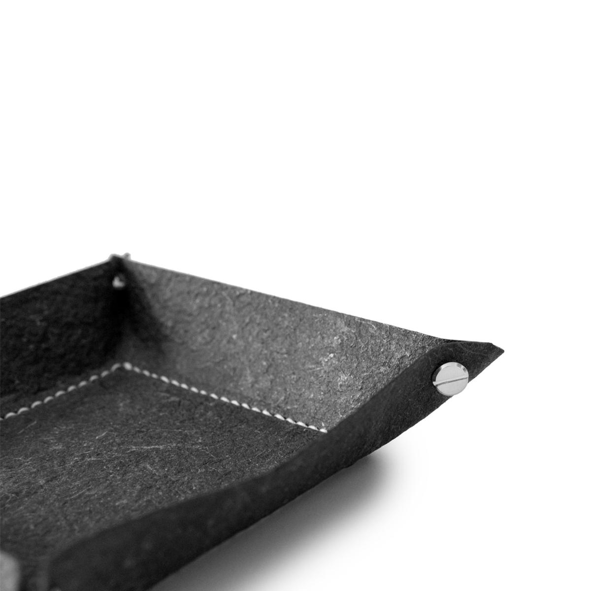Atley Malai Coconut Leather Catchall Tray - Black | Alter London – image 3