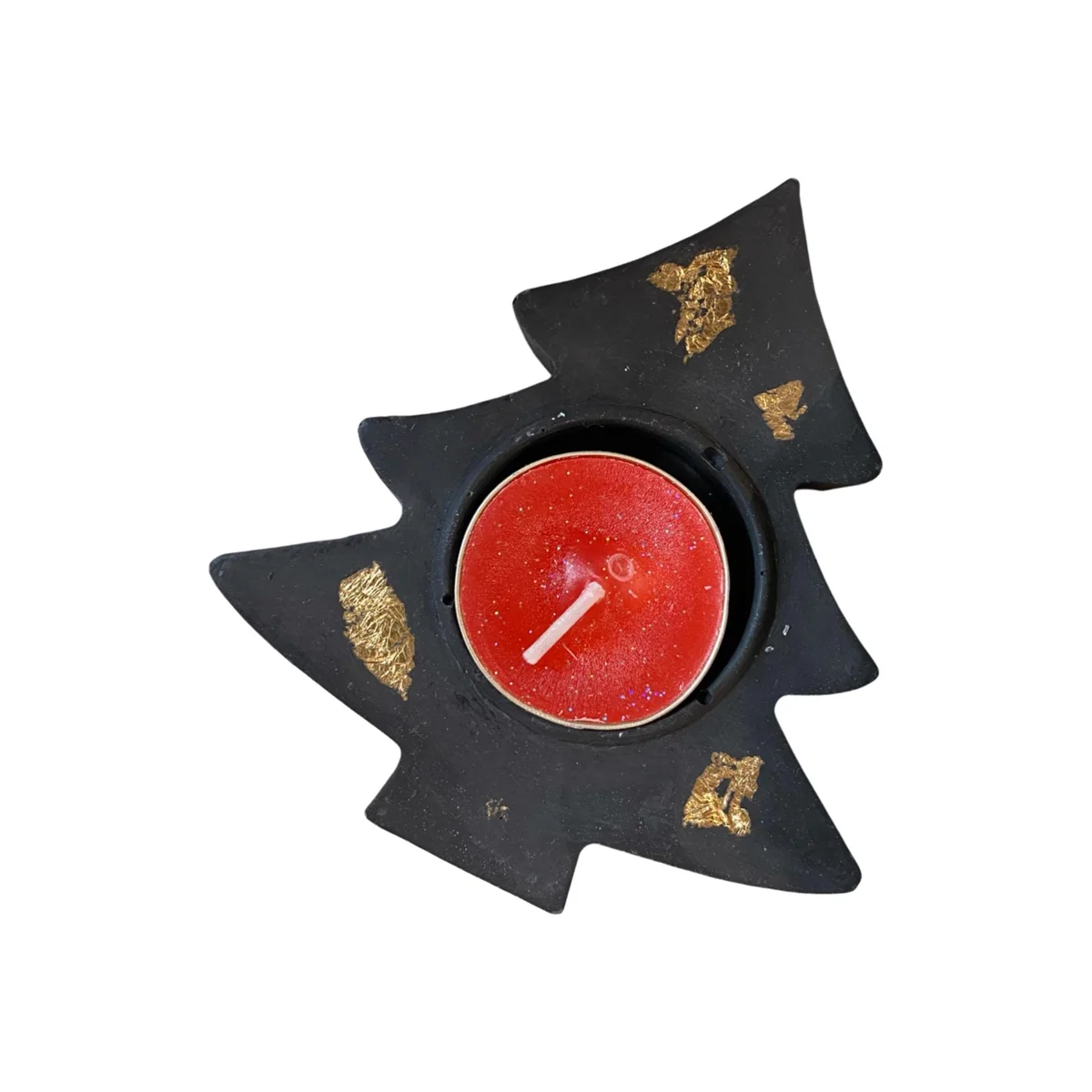 Large Xmas Tree Tealight Holder - Black And Gold By Shax – image 1