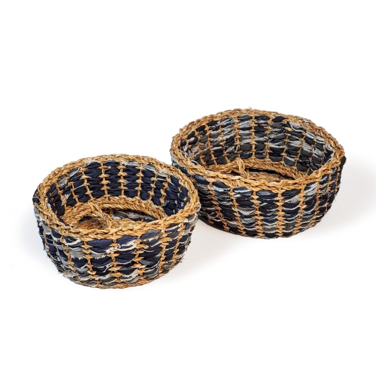Blue Daya Denim Foldable Basket - Set Of 2 Korissa – image 5
