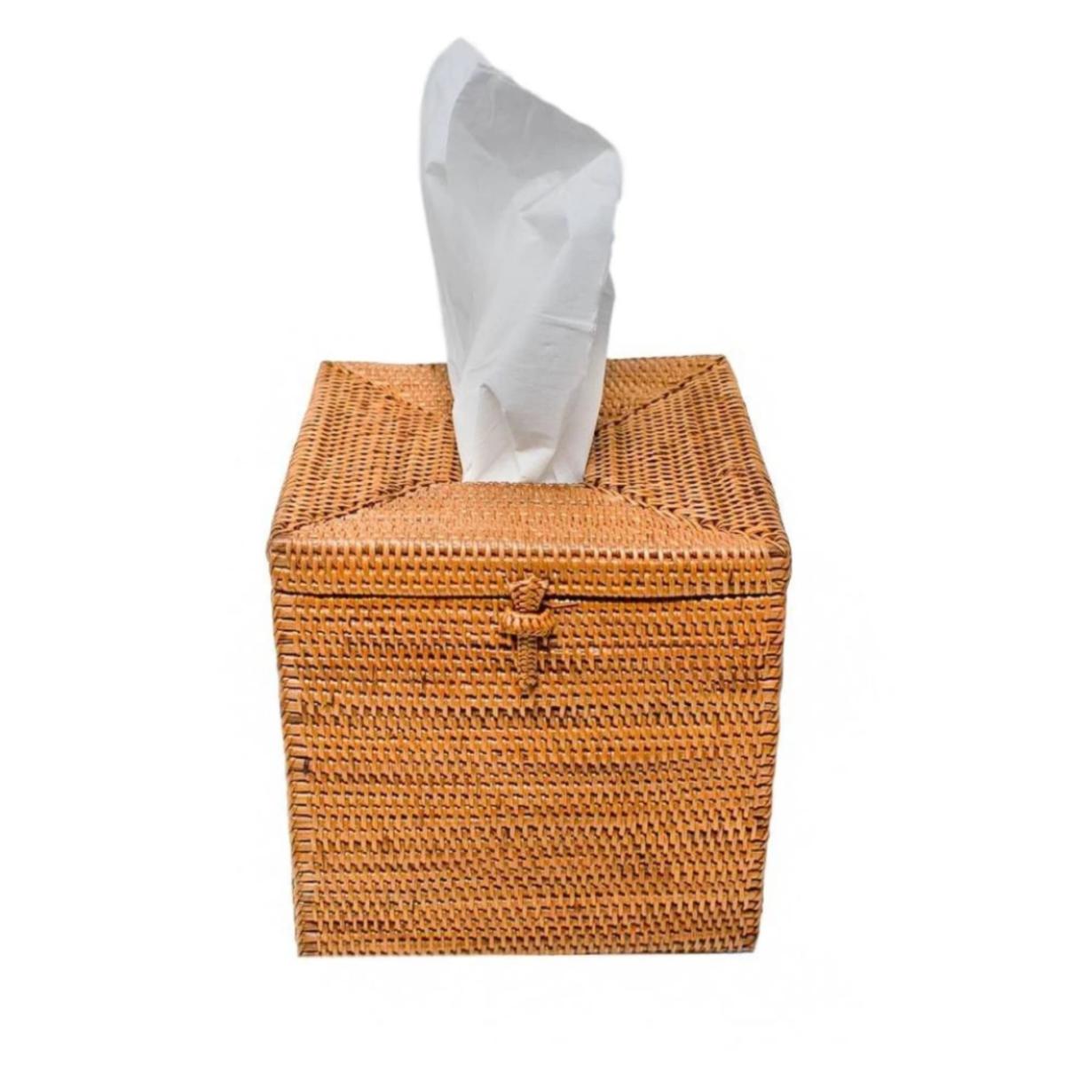 Brown Honey Rattan Tissue Box | Poppy + Sage – image 2