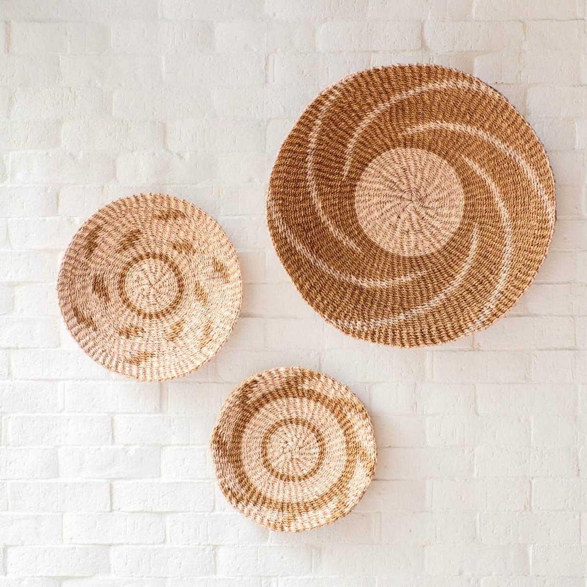 Brown / Neutrals Medium Natural & Brown Wall Baskets Likhâ – image 5