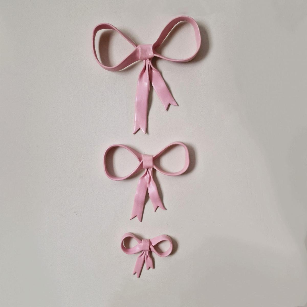 Pink / Purple Handcrafted Ceramic Bow Wall Hangings One Size Fable and Mirth – image 2