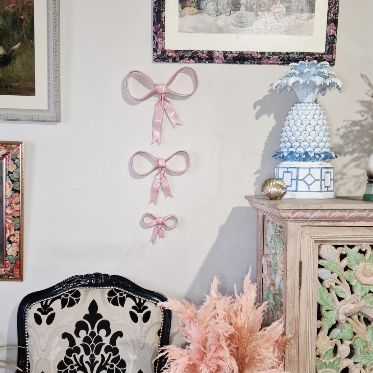 Pink / Purple Handcrafted Ceramic Bow Wall Hangings One Size Fable and Mirth – image 4