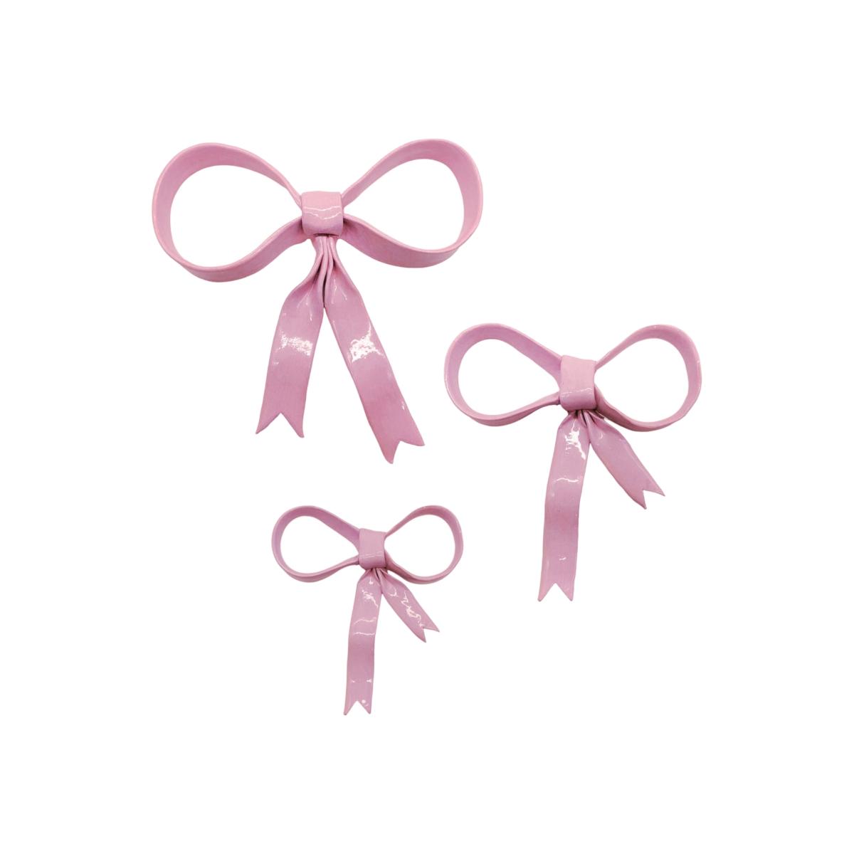 Pink / Purple Handcrafted Ceramic Bow Wall Hangings One Size Fable and Mirth – image 1
