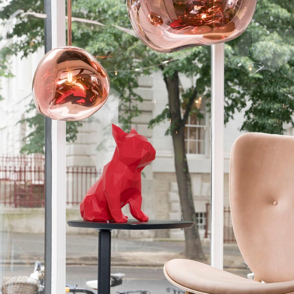 French Bulldog Geometric Sculpture Frank In Red Marokka Design – image 3