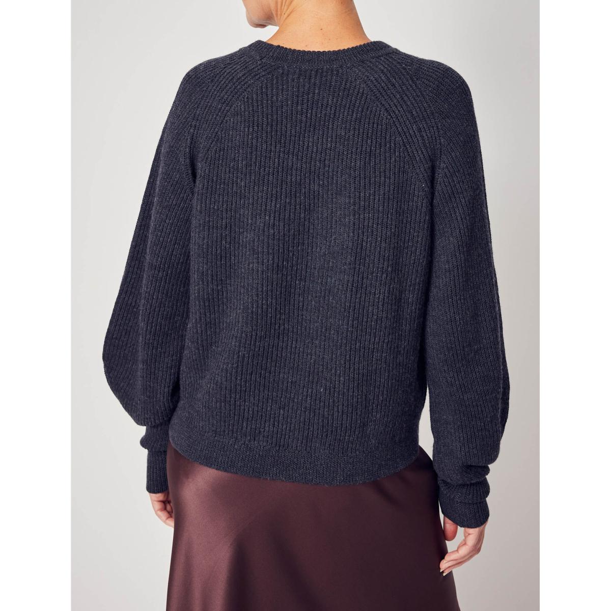 Women's Sculptured Sleeve Sweater In Light Grey | Large | Lindsay Nicholas New York – image 5