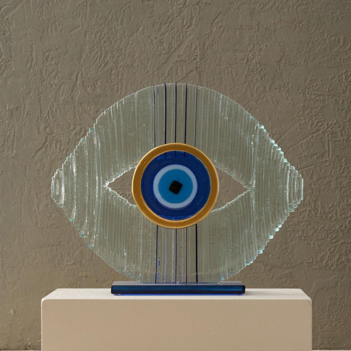 Blue Handcrafted Glass Evil Eye Ornament – Decorative Turkish Evil Eye Protection Symbol | Anatoliacraft – image 2