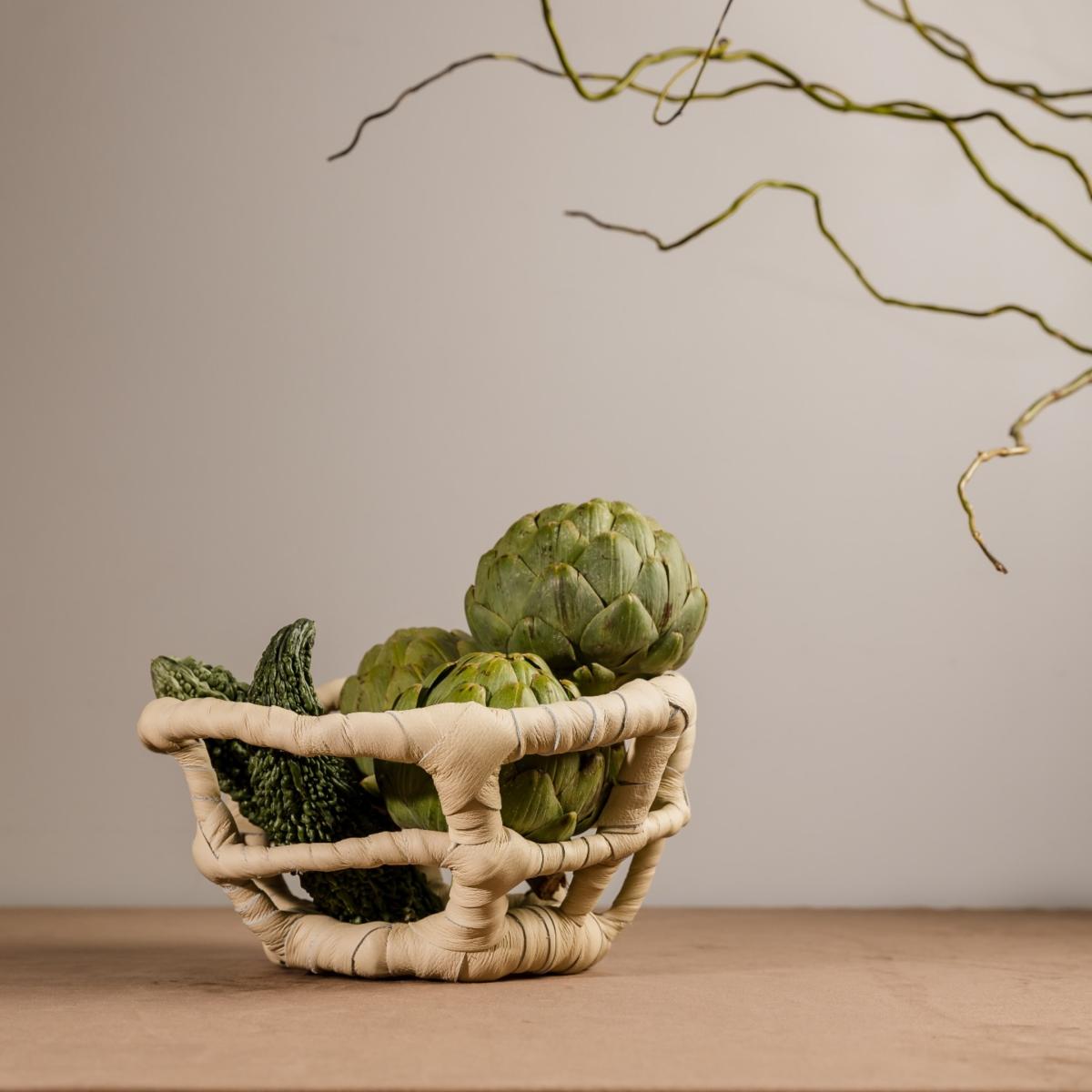 Neutrals Centrepiece Leather Bowl Waiwai – image 2