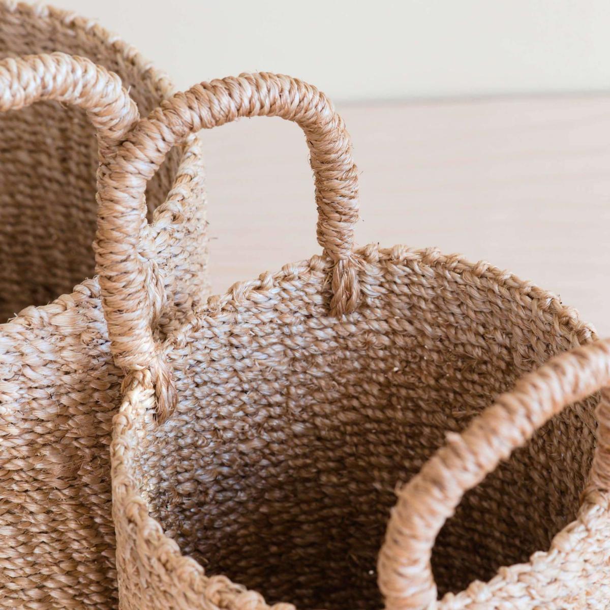 Natural Tabletop Mini Basket With Handle Set Of 2 - Neutrals One Size Likhâ – image 3