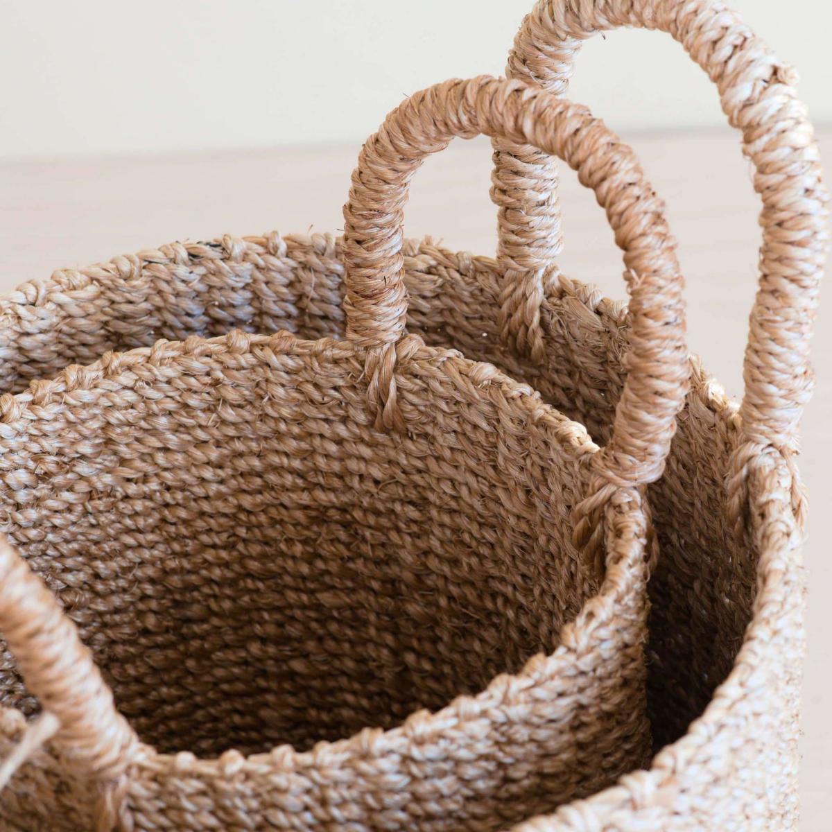 Natural Tabletop Mini Basket With Handle Set Of 2 - Neutrals One Size Likhâ – image 4