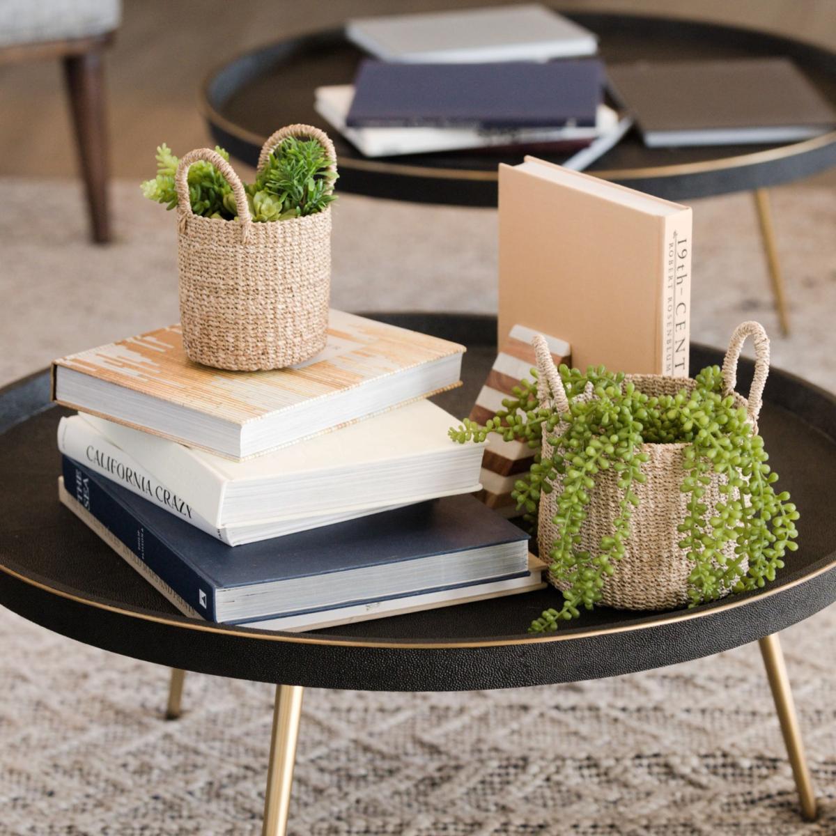 Natural Tabletop Mini Basket With Handle Set Of 2 - Neutrals One Size Likhâ – image 5