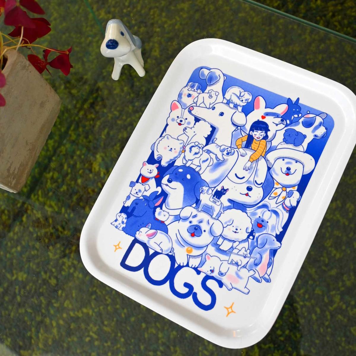 Blue / White Dogs Catch-All Tray | Natali Koromoto – image 3