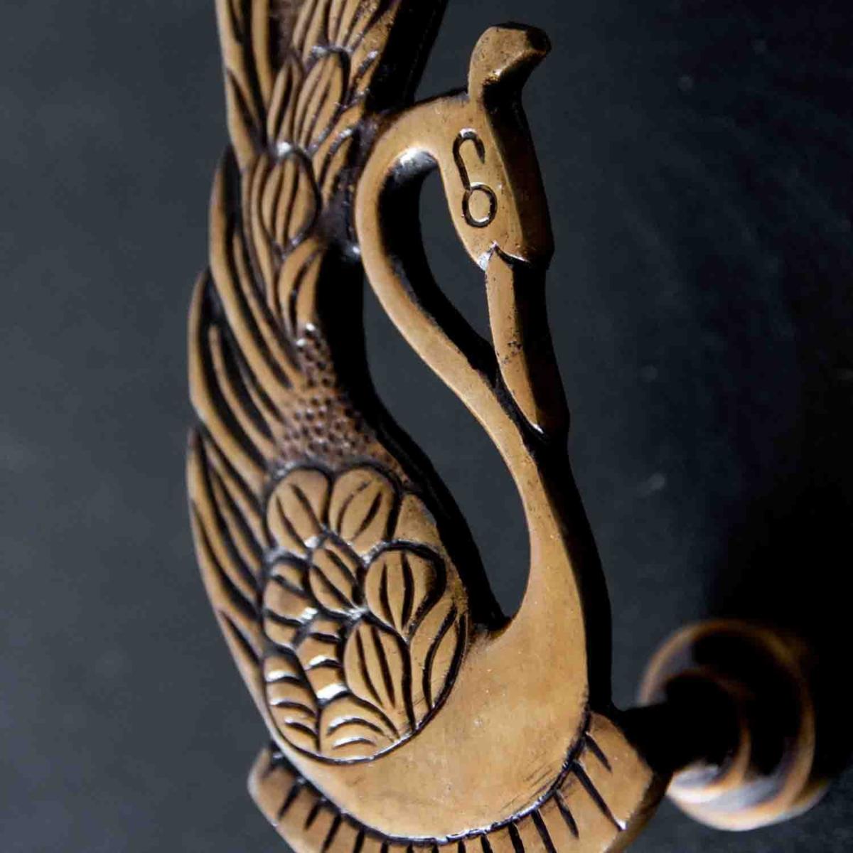 Gold Set Of 2 Art Deco Brass Swan Door Handles Rockett St George – image 3