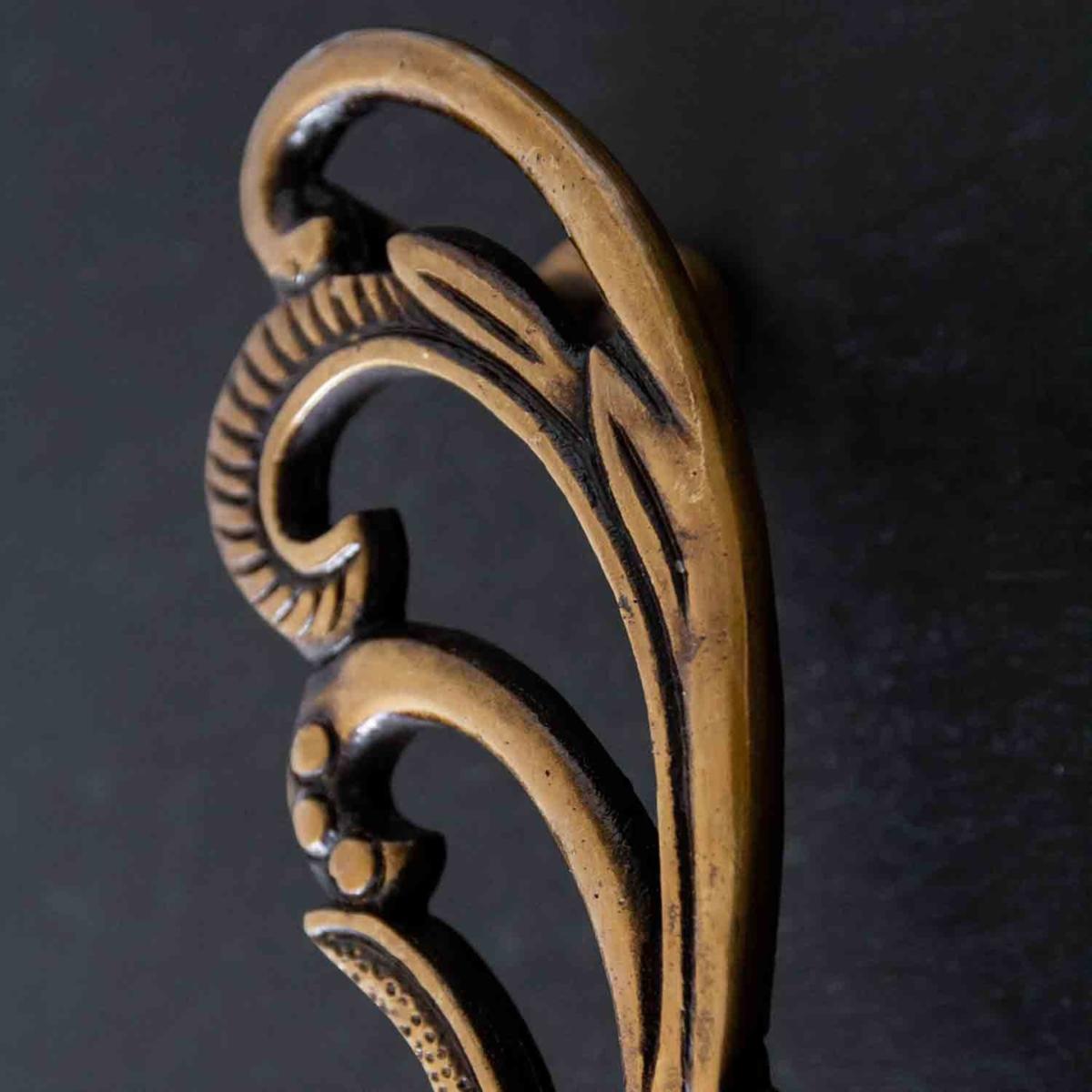 Gold Set Of 2 Art Deco Brass Swan Door Handles Rockett St George – image 4