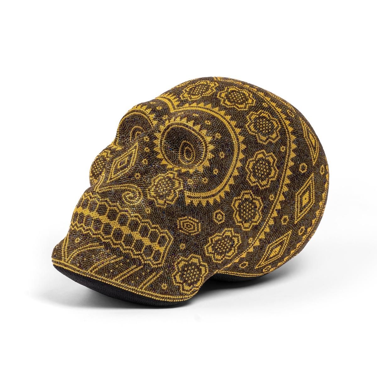 Skull Statue Decor - Gold/Iris Brown Crystal One Size Kuu – image 2