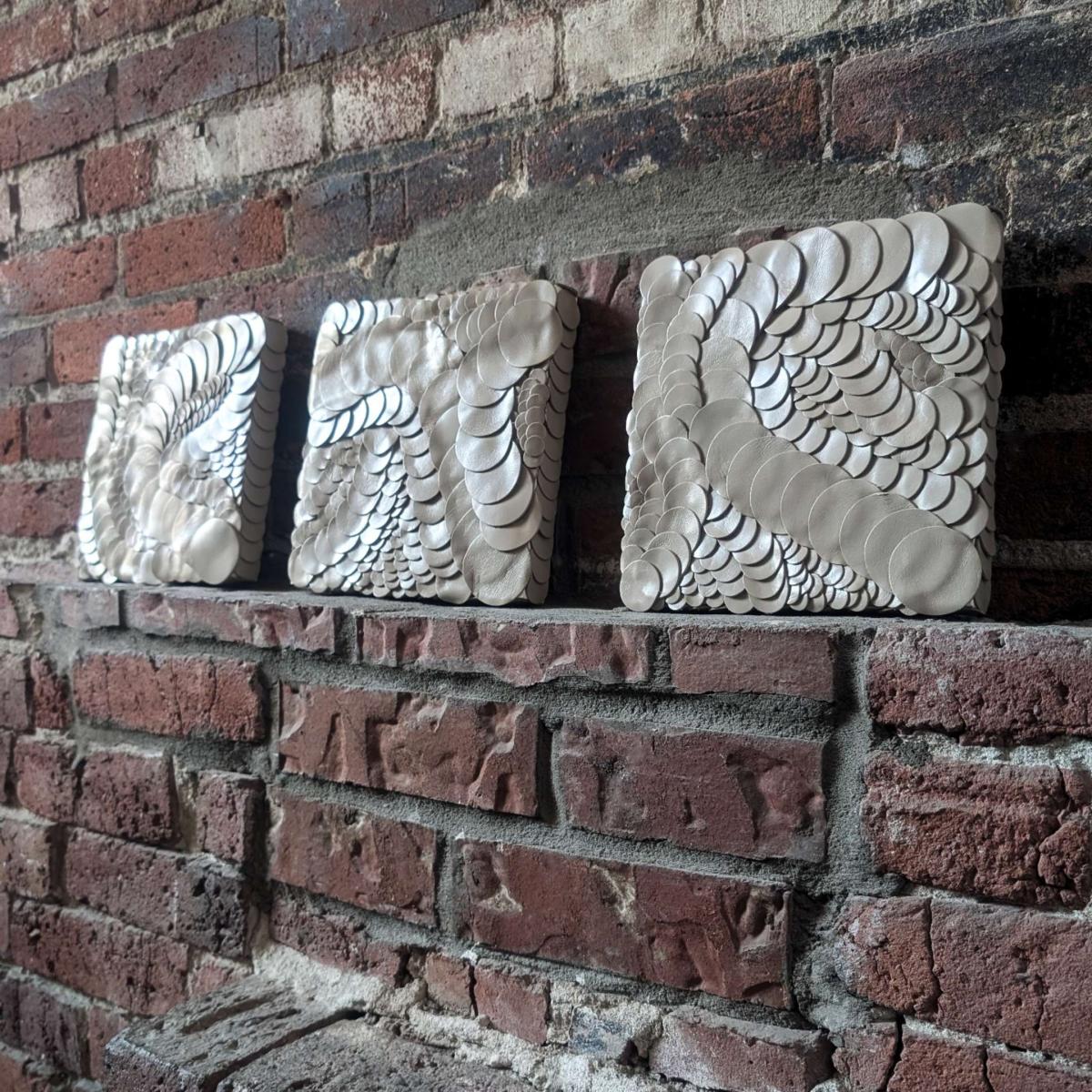 Neutrals Ripple Leather Wall Decor | Waiwai – image 2