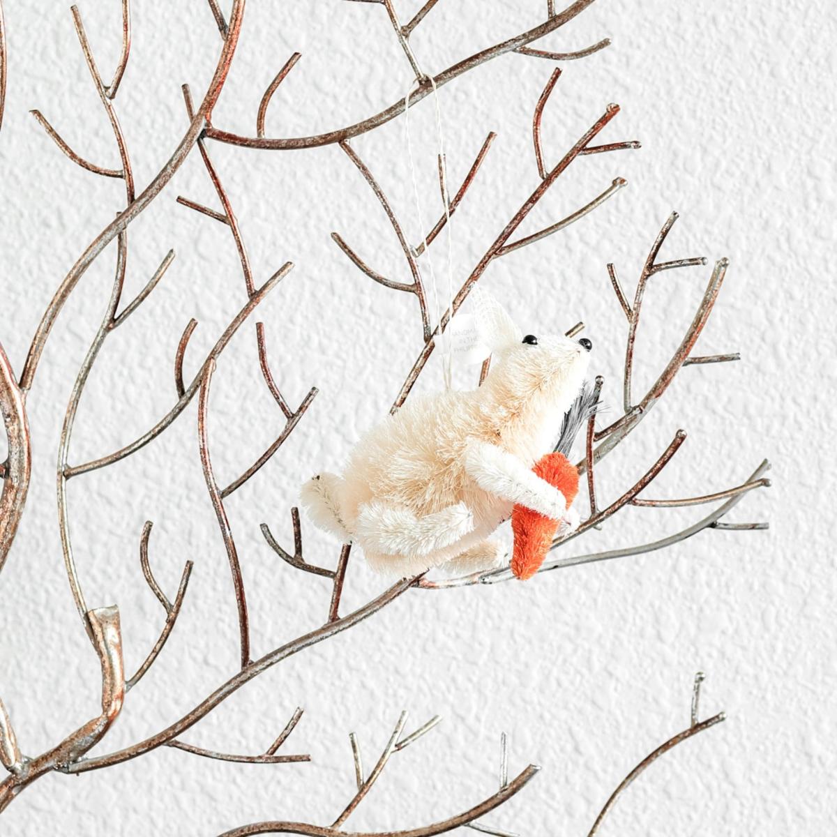 Set Of Three Bunny Ornament, White - Natural Ornaments Likhâ – image 2