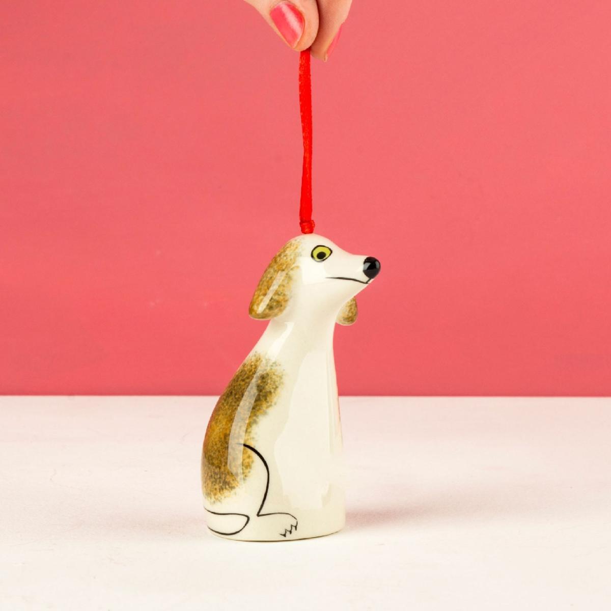 White / Brown Dog Hanging Decoration Hannah Turner – image 2
