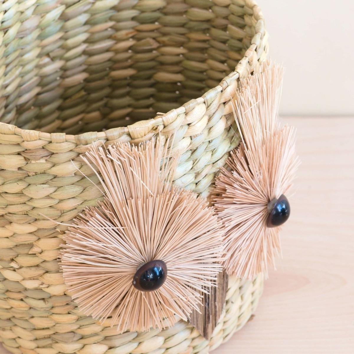 Neutrals Owl Seagrass Basket Planter - Animal Planter Likhâ – image 2