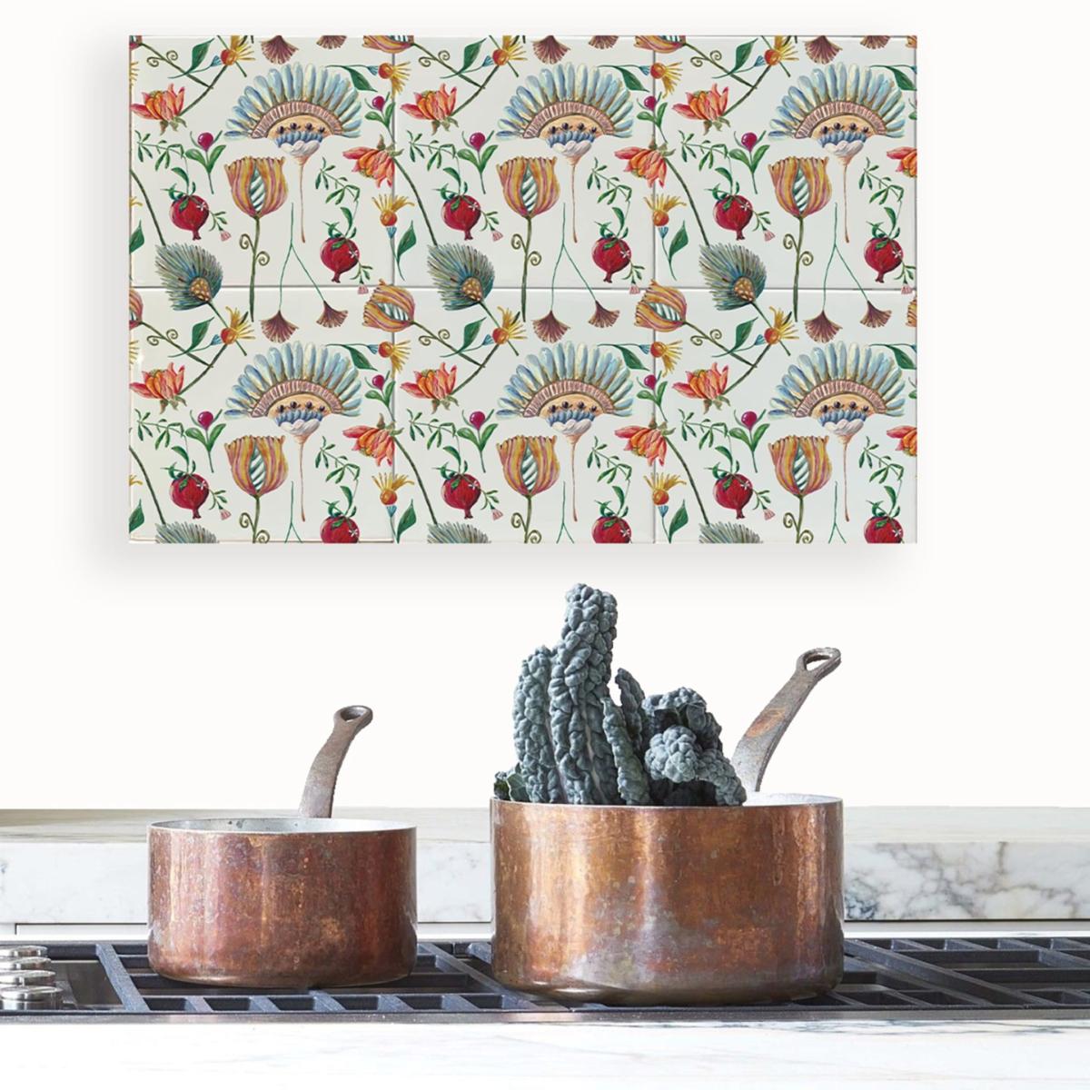 Tile Panel Suzani Flowers Catchii – image 3